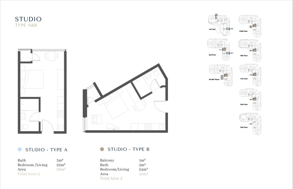 studio apartment in airport residential